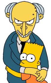 Bart, sich an Burns schmiegend